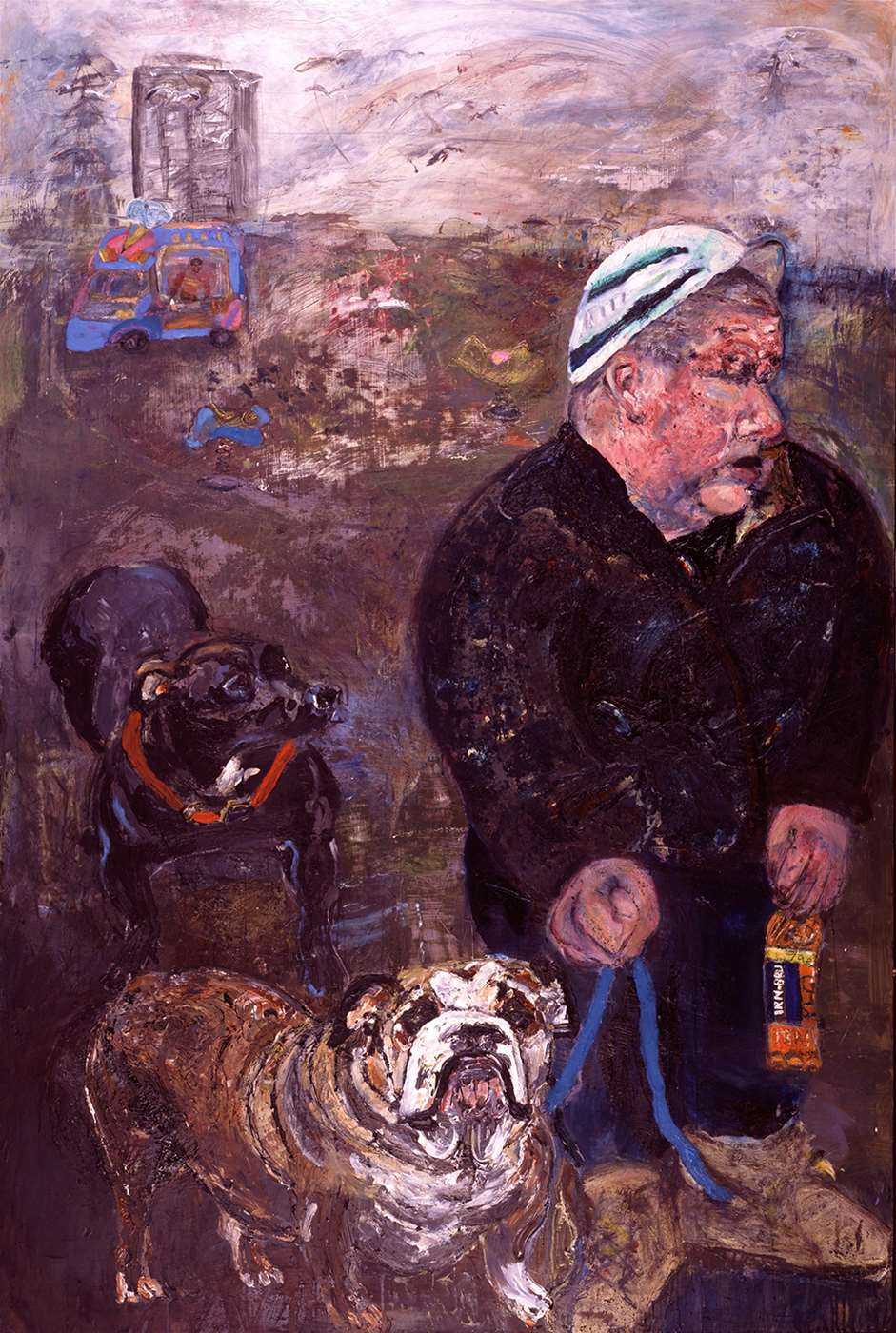 Buddha and Dogs - A painting by Scottish artist Katie Pope